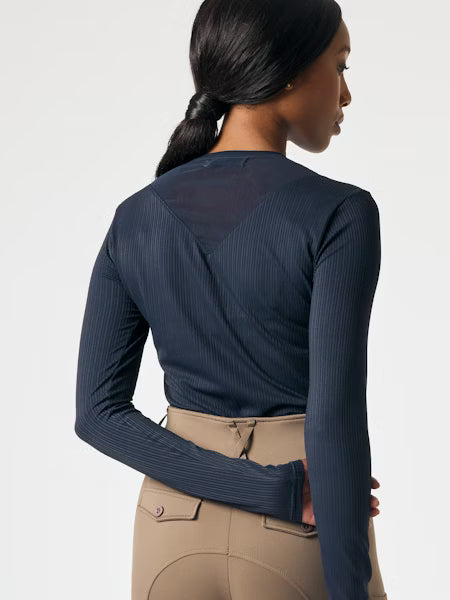 Manches longues 'Leandra' en mesh - Marine