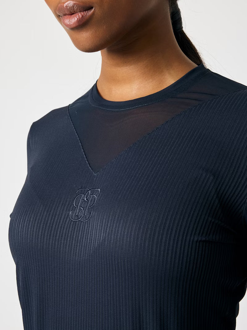 Manches longues 'Leandra' en mesh - Marine