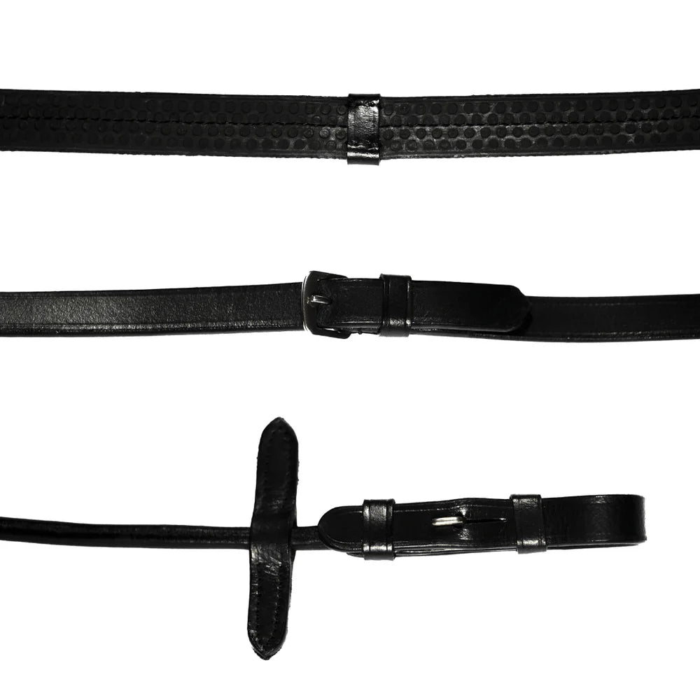 Rolled Rubber Reins - Black