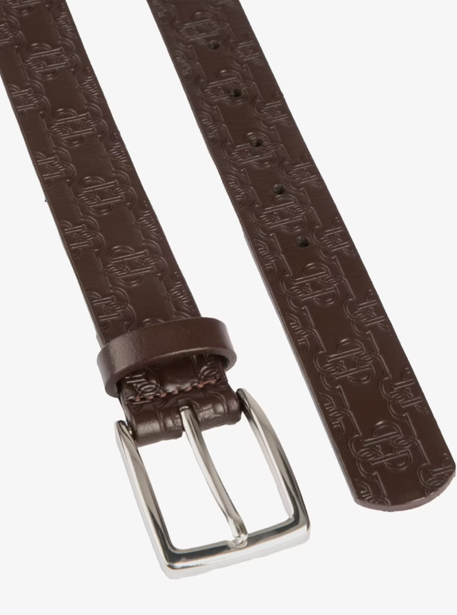 'Monogram' leather belt - Brown