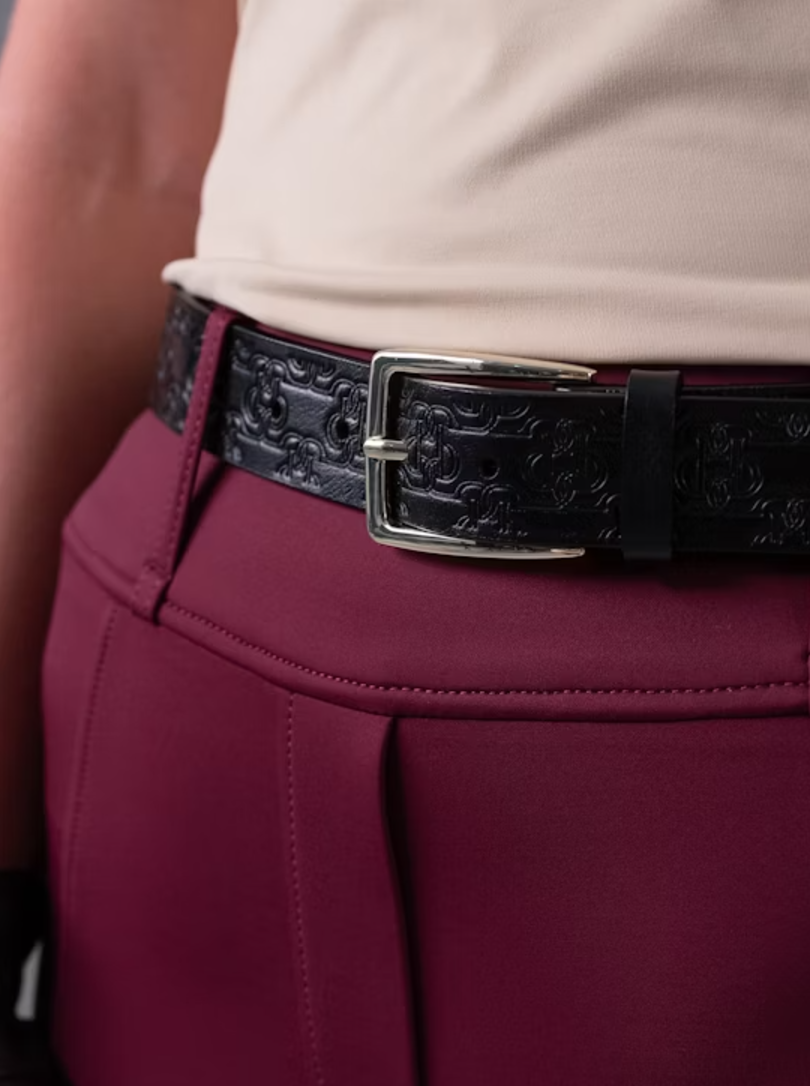 'Monogram' leather belt - Black