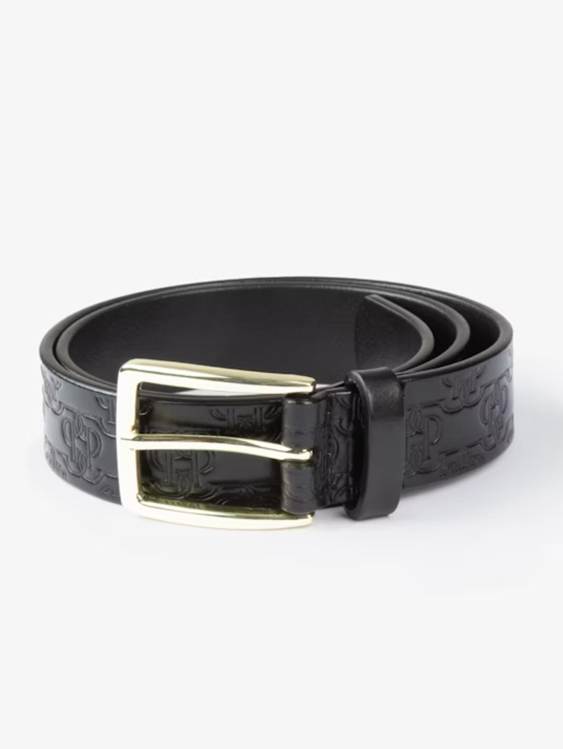 'Monogram' leather belt - Black