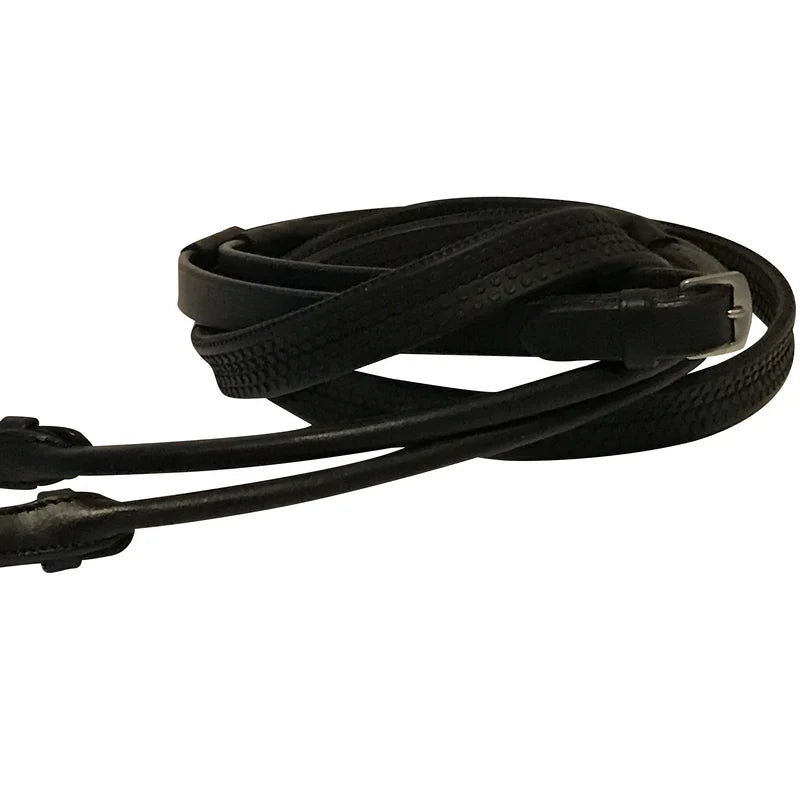 Rolled Rubber Reins - Black