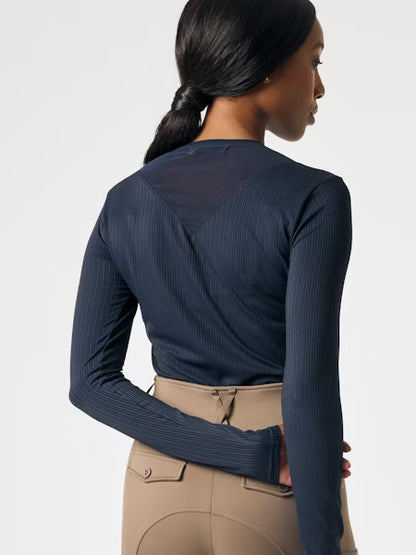 Manches longues 'Leandra' en mesh - Marine