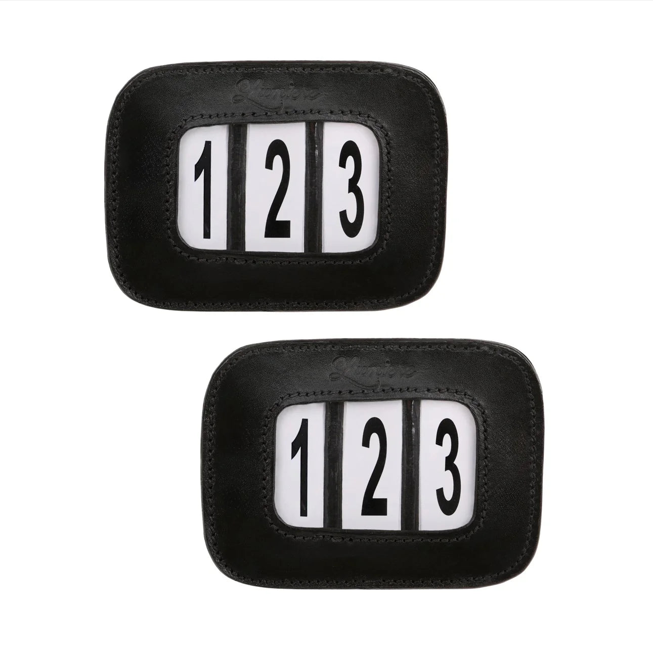 Numéro de bride/tapis en cuir - Noir