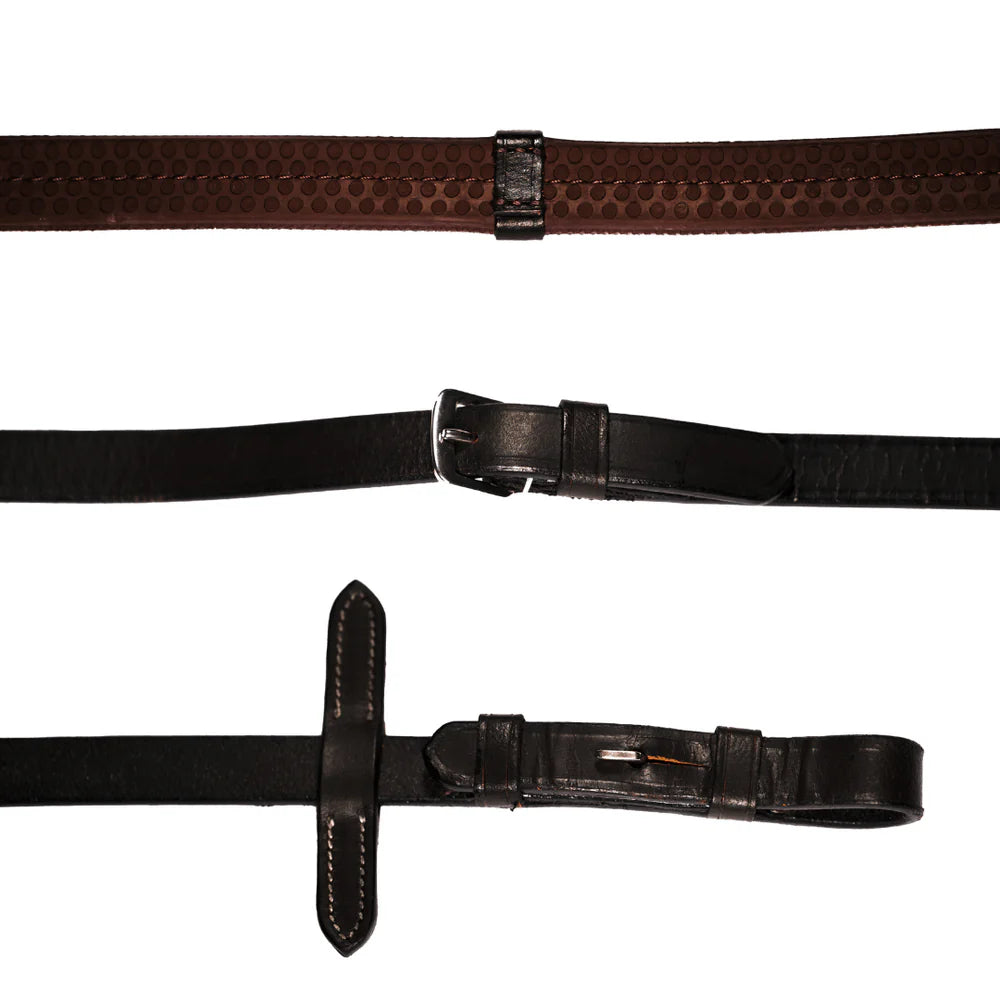 Flat Rubber Reins - Brown