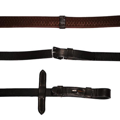 Flat Rubber Reins - Brown