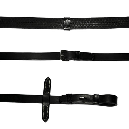 Flat Rubber Reins - Black