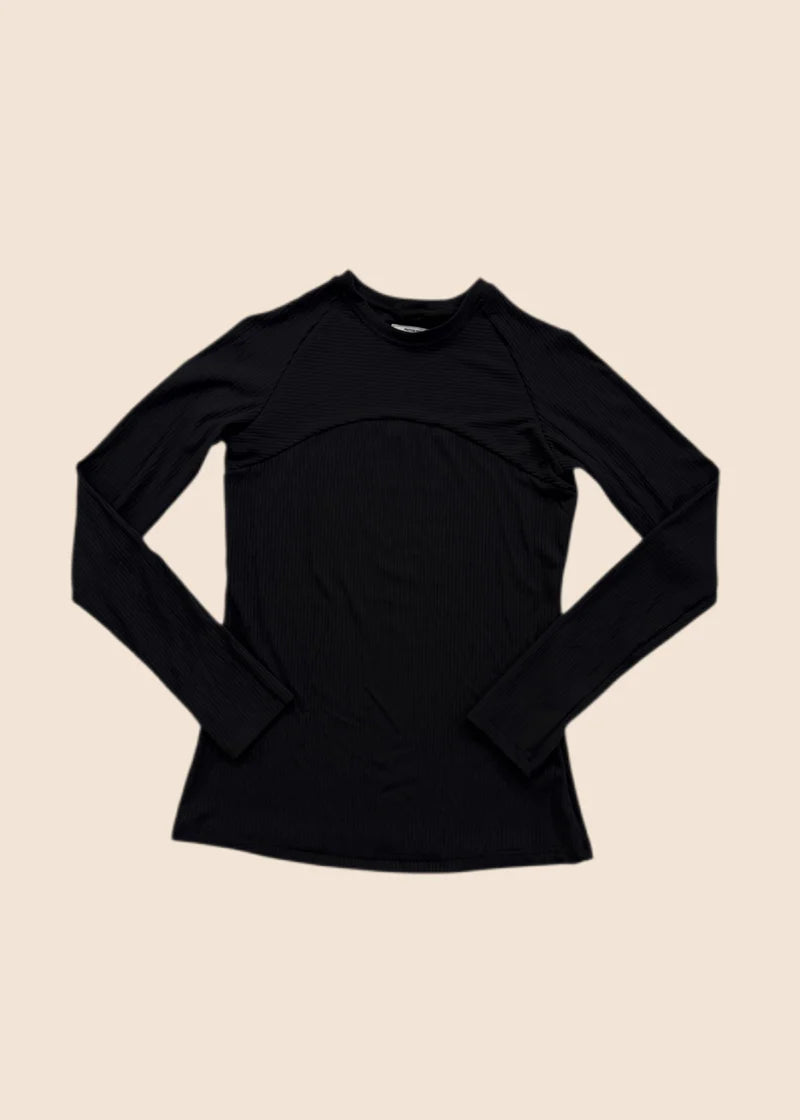 Manche longue Street 'Crew Neck' - Noir