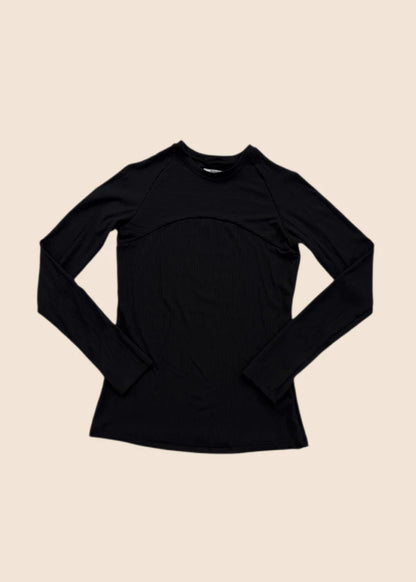 Manche longue Street 'Crew Neck' - Noir